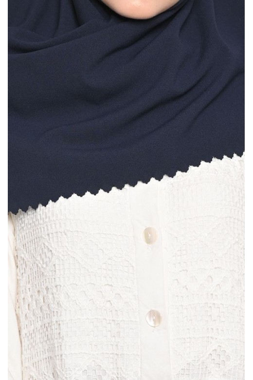Hijab Segi 4 Diamond lasercut Stupa Navy